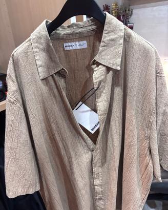 Camicia Bershka uomo beige taglia L nuova con cart