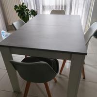 tavolo 140cm allungabile grigio cemento 