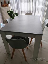 tavolo 140cm allungabile grigio cemento 