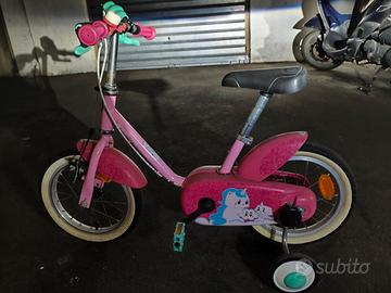 Bici bambina 14" btwin 500 unicorn