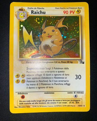 Carta Pokemon Raichu holo fossil