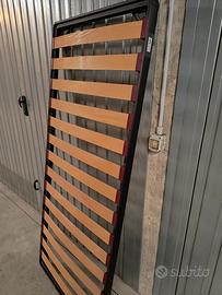 Letto singolo completo, rete a doghe e materasso