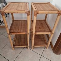 Scaffali vintage  di bambù  è  rattan 