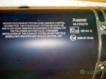 Terminale Akrapovič Omologato KTM Duke 790 - 890