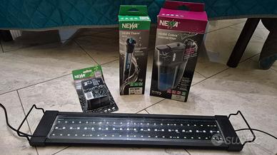 Accessori acquario: luce, riscaldatore e filtro