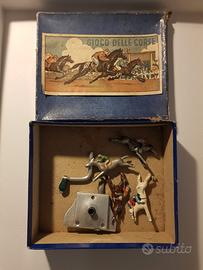 Gioco giocattolo scatola corsa cavalli anni 30