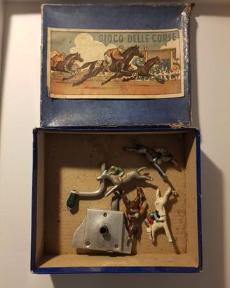 Gioco giocattolo scatola corsa cavalli anni 30