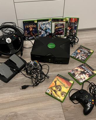 Xbox 2001/2002 + joystick + volante/pedali + gioch