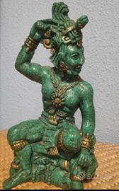STATUA AZTECA MAYAN MALACHITE