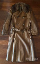 Trench sartoriale pelle e pelliccia tg 48/50