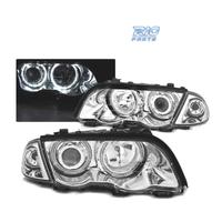 FARI BMW E46 98-01 CON OCCHI ANGELICI LED CROMATI