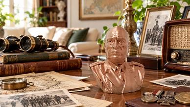 Busto di Benito Mussolini effetto bronzo