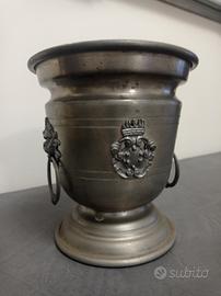 Antico porta ghiaccio in peltro 