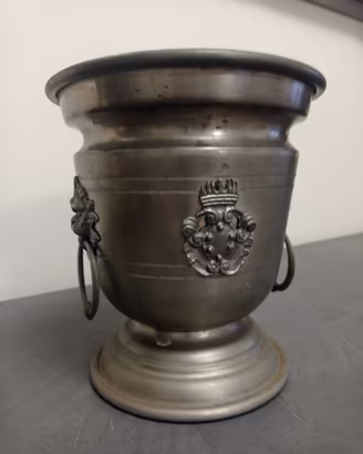 Antico porta ghiaccio in peltro 