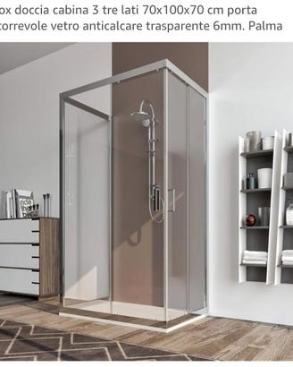 piatto ebox doccia 2o  3 pareti 70x100 anticalcare