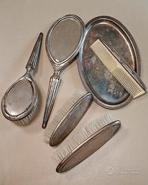 Set 5 pezzi argento 800, articoli toilette