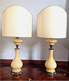 COPPIA LAMPADE  OPALINE '800 , ventole in seta