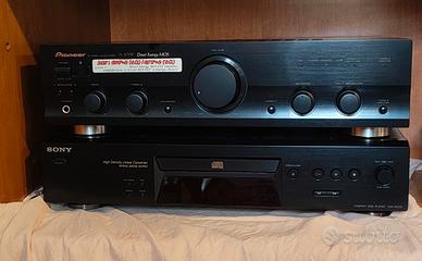 Amplificatore Pioneer e lettore cd sony