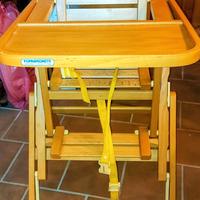 Seggiolone in legno Foppapedretti pieghevole.