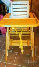 Seggiolone in legno Foppapedretti pieghevole.