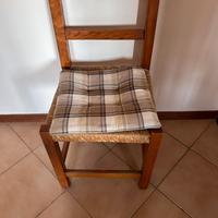 6 sedie legno e paglia