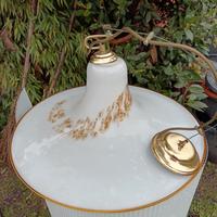 lampadario vetro e ottone