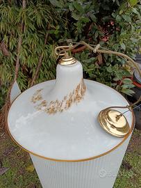 lampadario vetro e ottone