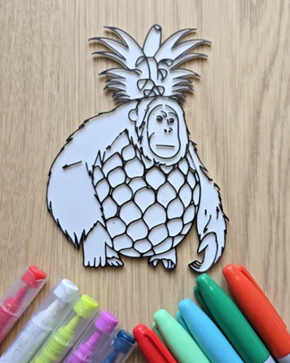 Orangotango Ananas da Colorare