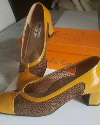 scarpe Valleverde Vera pelle cuoio décolleté 