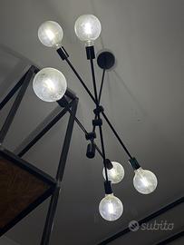 Lampadario Sputnik nero 6 luci stile industrial