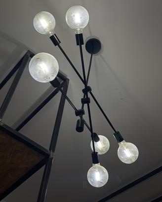 Lampadario Sputnik nero 6 luci stile industrial
