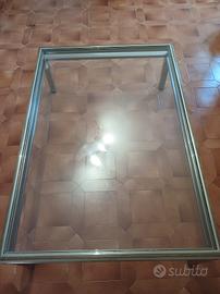 Tavolo in Cristallo e Ottone 