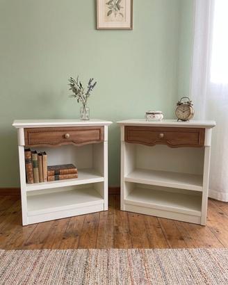 Coppia di Comodini Shabby Chic Country