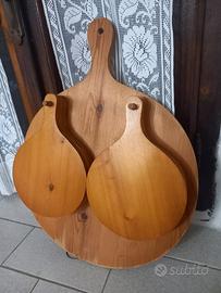 Set piatti a tagliere in legno 7 pezzi