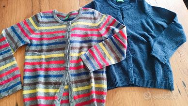 cardigan maglione lana Benetton 4/5 anni bambina