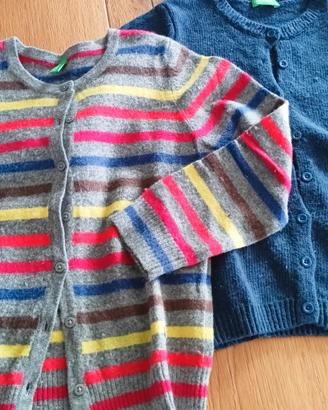 cardigan maglione lana Benetton 4/5 anni bambina