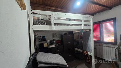 letto soppalco una piazza e mezzo completo di mate