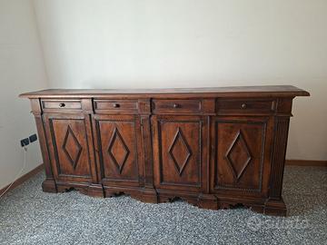 Grande credenza / madia rustica in legno massello 