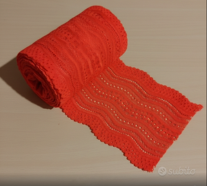 🎀 Pizzo Elastico Rosso Corallo - 545 cm x 10 cm