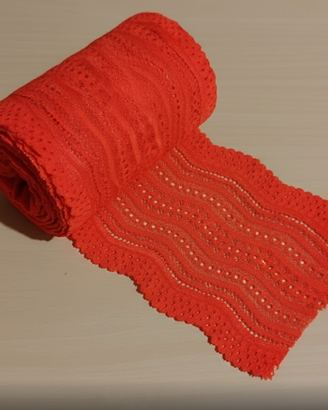 🎀 Pizzo Elastico Rosso Corallo - 545 cm x 10 cm