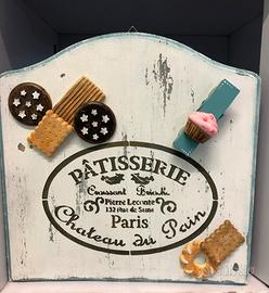 Targa quadretto Pasticceria in legno