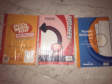 Ricariche fogli forati con rinforzo .