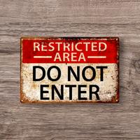 Targhetta Metallo Restricted Area 30x20 cm | Do No