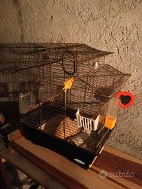 gabbia uccellini accessoriata