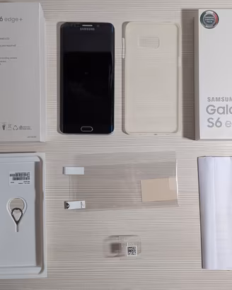 Samsung Galaxy S6 Edge+ con scatola, cover e pell
