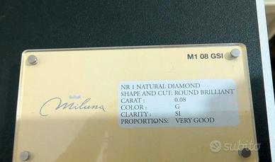Diamante Miluna Naturale 0.08ct - Sigillato
