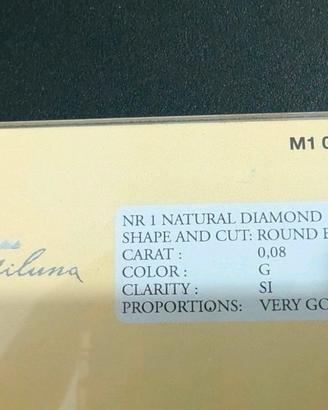 Diamante Miluna Naturale 0.08ct - Sigillato