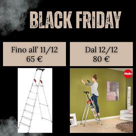 SCALA Hailo Alluminio 7 Gradini e Portaoggetti