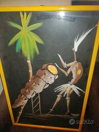 2 quadri con cornice gialla ciascuno euro 10.