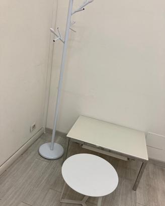 Scrivania design in vetro bianco + set